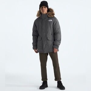 The North Face McMurdo Parka Mens Grey with Faux Fur Trim Hood, Warm Coat Ski XL